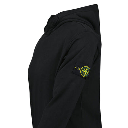Stone Island ‘Old’ Treatment Hooded Sweatshirt In Black — S — Back View