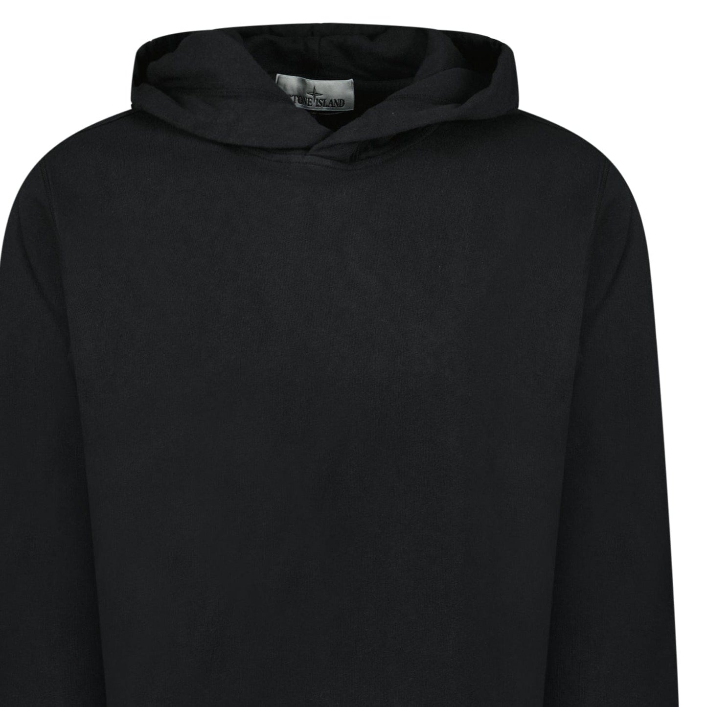 Stone Island ‘Old’ Treatment Hooded Sweatshirt In Black — S — Top View