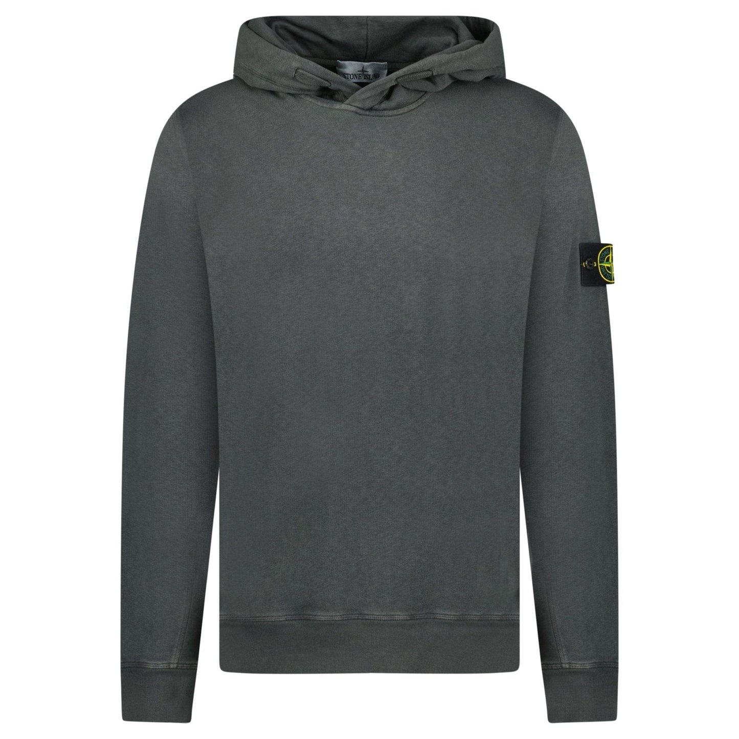 Stone Island ‘Old’ Treatment Hooded Sweatshirt In Charcoal Grey — S — Front View