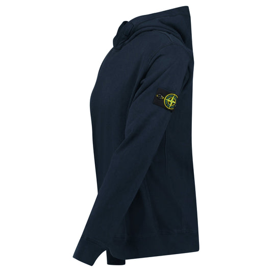 Stone Island ‘Old’ Treatment Hooded Sweatshirt In Navy — S — Side View