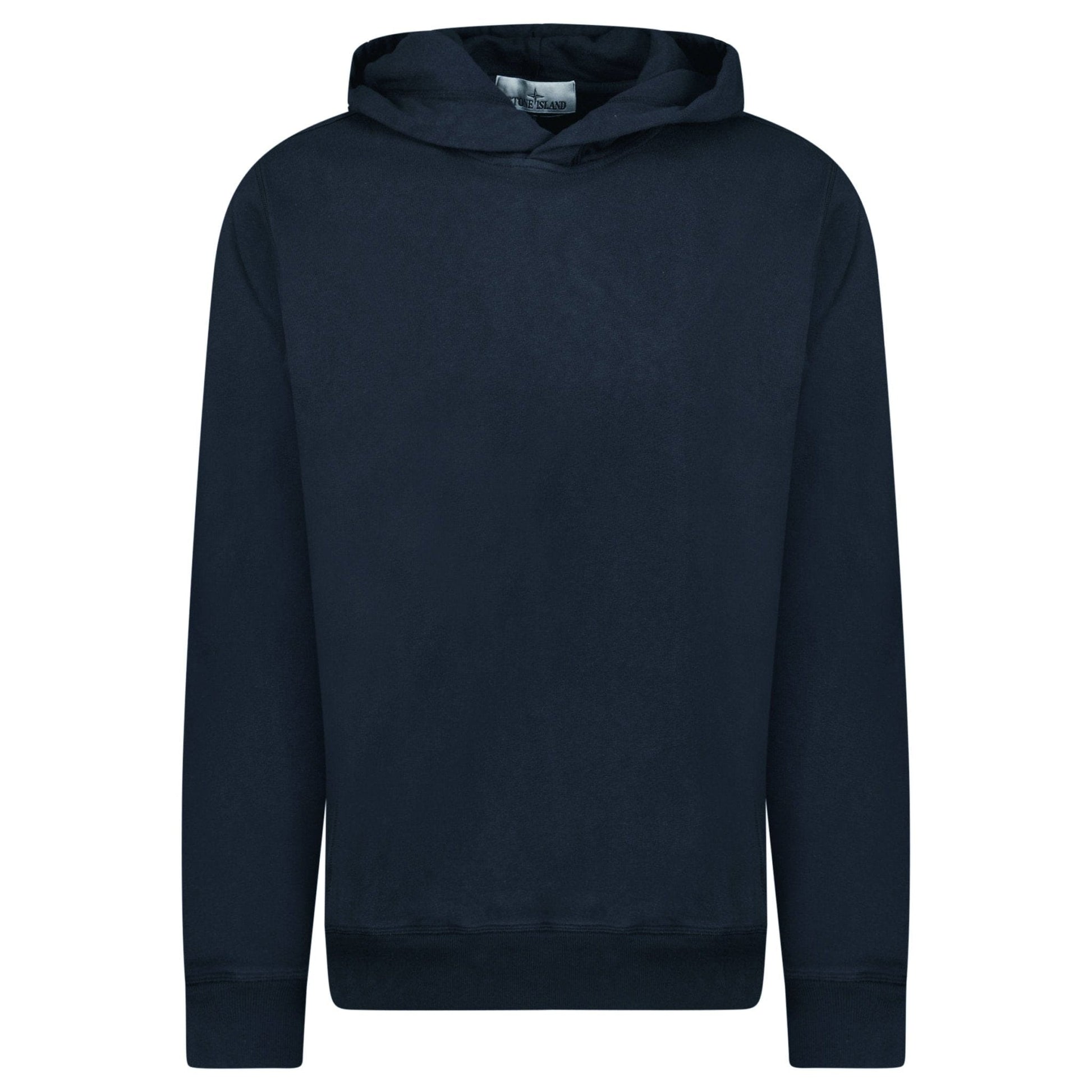 Stone Island ‘Old’ Treatment Hooded Sweatshirt In Navy — S — Front View