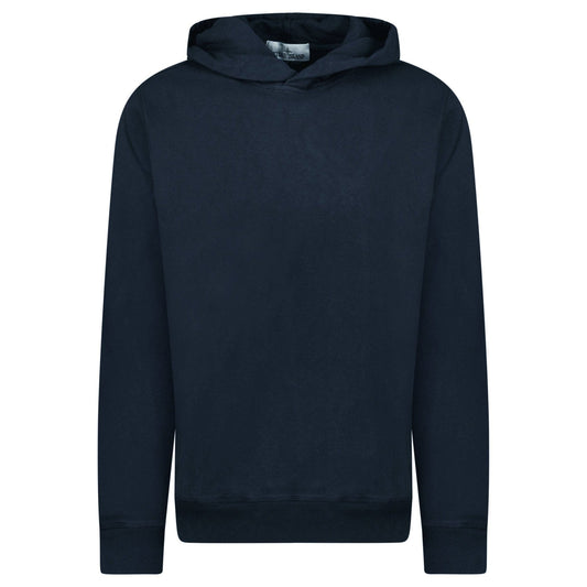 Stone Island ‘Old’ Treatment Hooded Sweatshirt In Navy — S — Front View