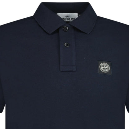 Stone Island Patch Polo T-Shirt Slim Fit Navy — S — Back View