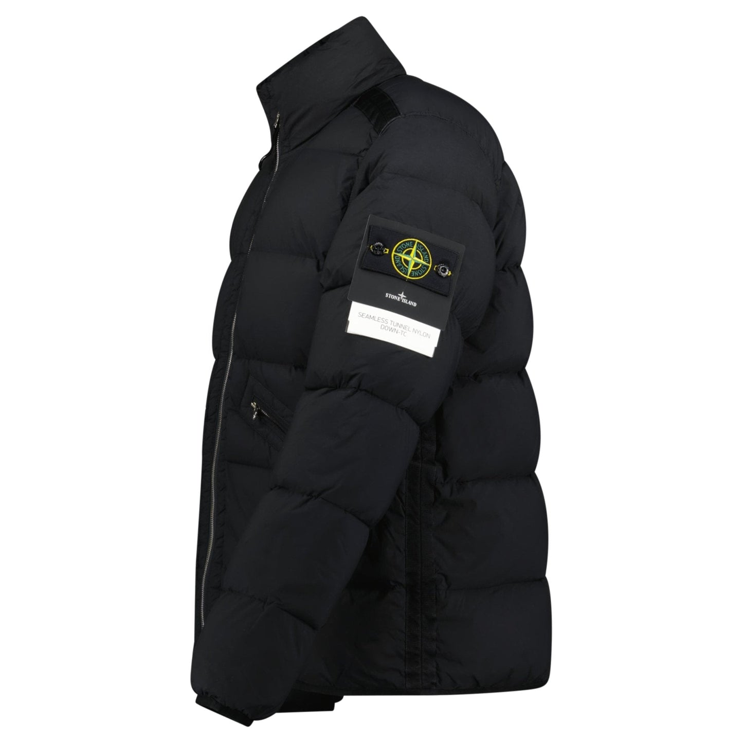Stone Island Puffer Jacket In Seamless Tunnel Nylon Black — S — Side View