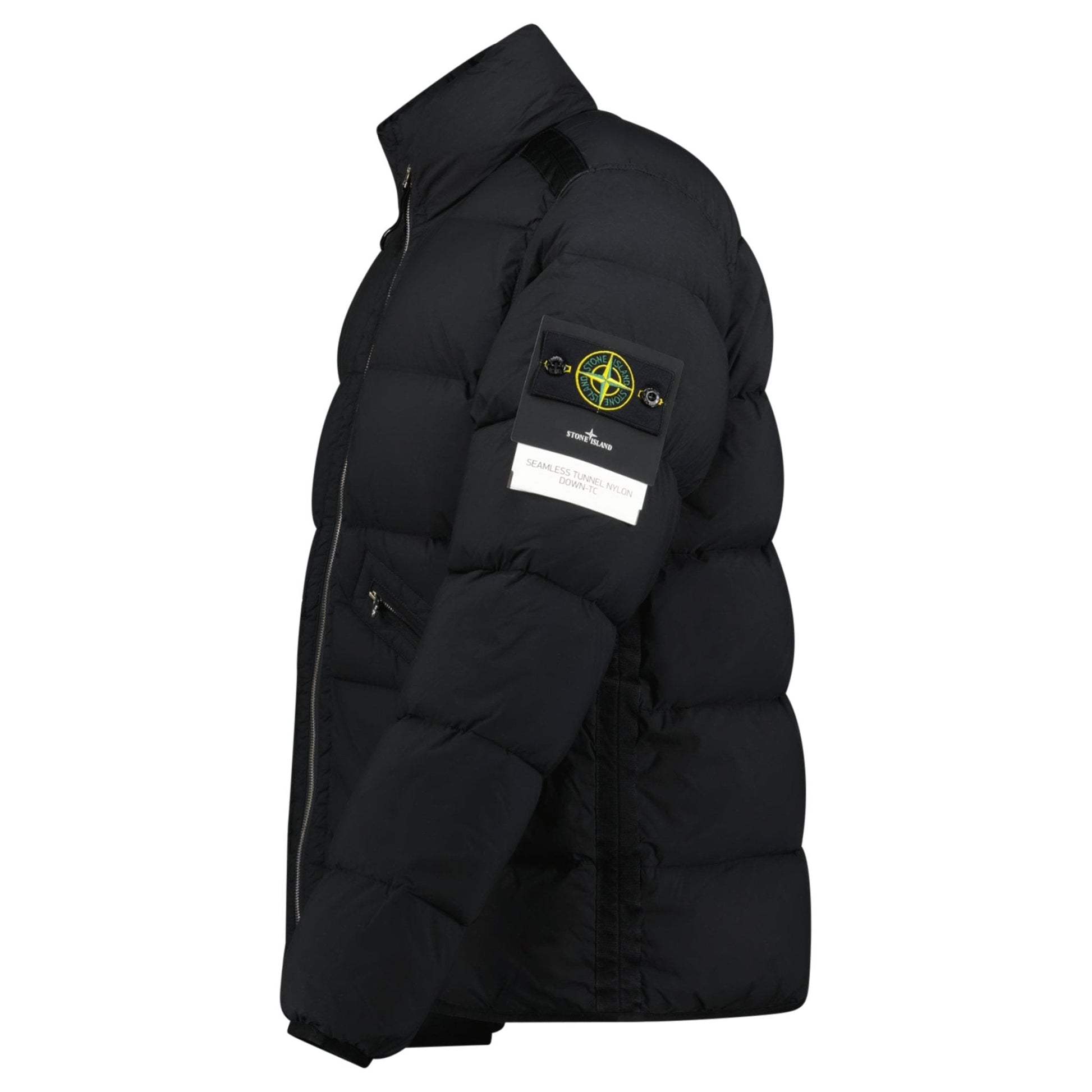 Stone Island Puffer Jacket In Seamless Tunnel Nylon Black — S — Side View