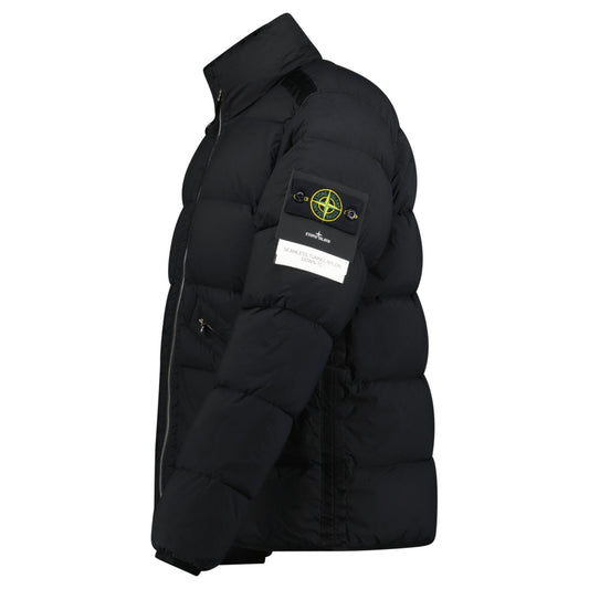 Stone Island Puffer Jacket In Seamless Tunnel Nylon Black — S — Side View