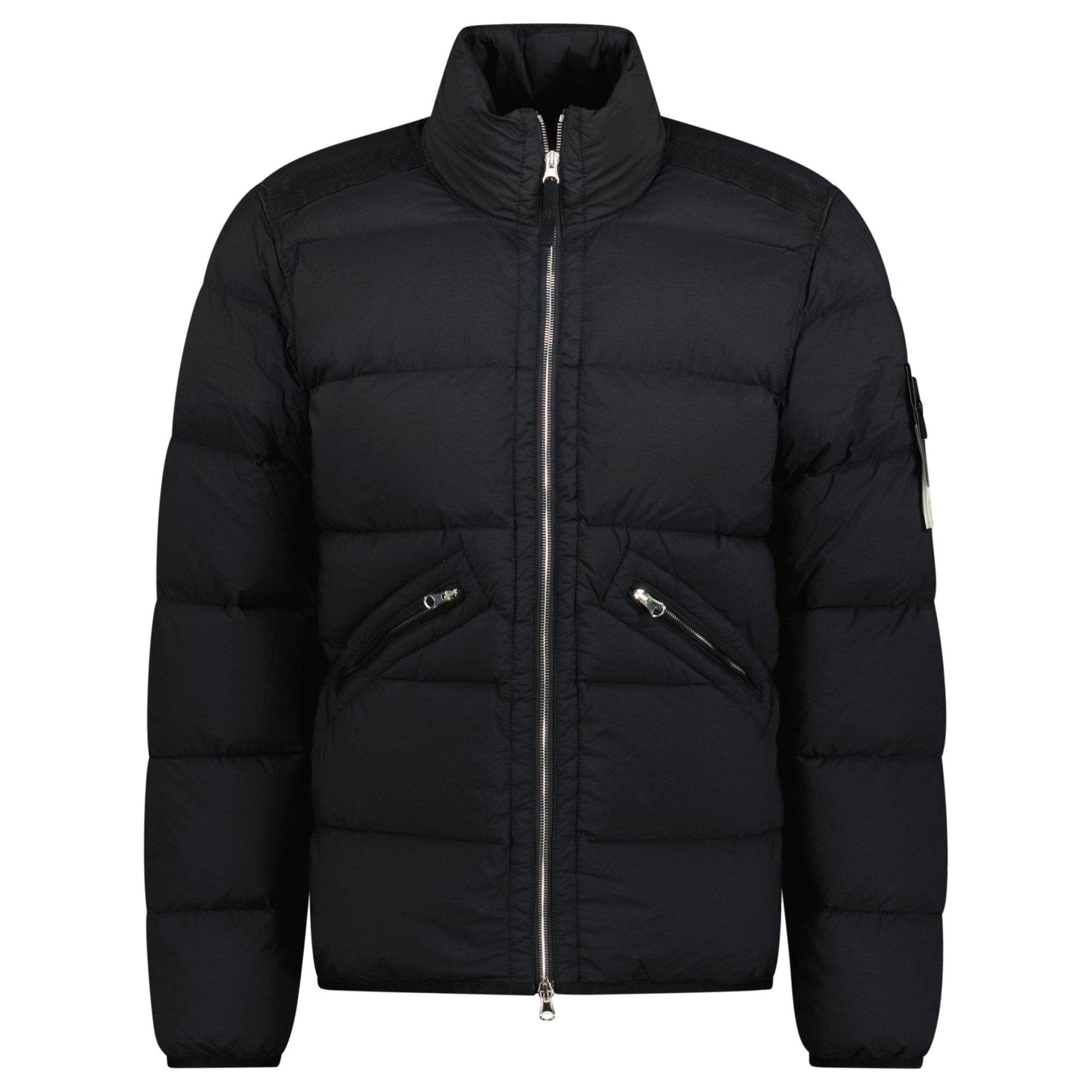 Stone Island Puffer Jacket In Seamless Tunnel Nylon Black — S — Front View