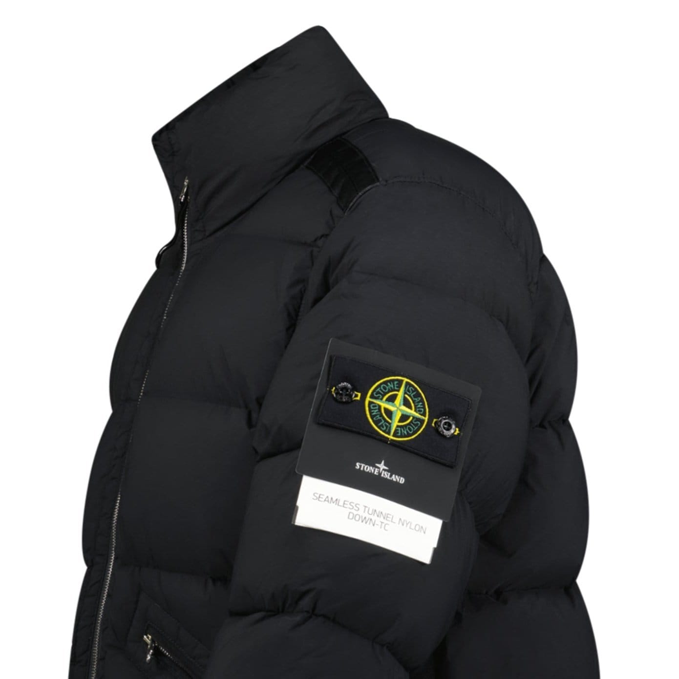 Stone Island Puffer Jacket In Seamless Tunnel Nylon Black — S — Top View
