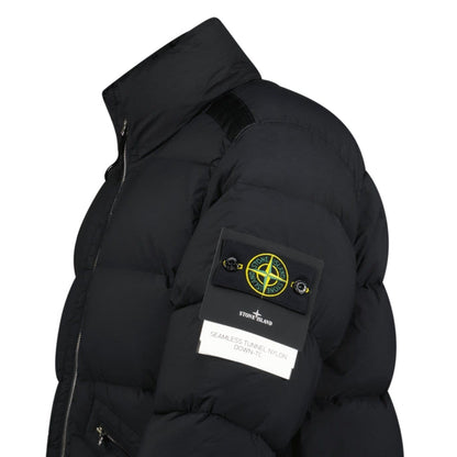Stone Island Puffer Jacket In Seamless Tunnel Nylon Black — S — Top View