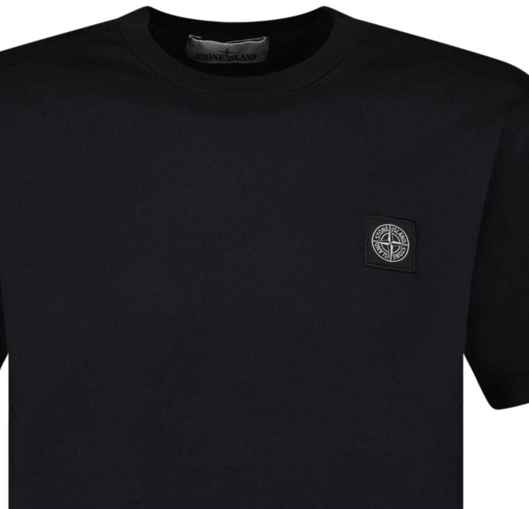 Stone Island Slim-Fit Short-Sleeve T-Shirt With Compass Patch Black — S — Back View