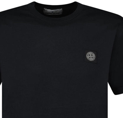 Stone Island Slim-Fit Short-Sleeve T-Shirt With Compass Patch Black — S — Back View