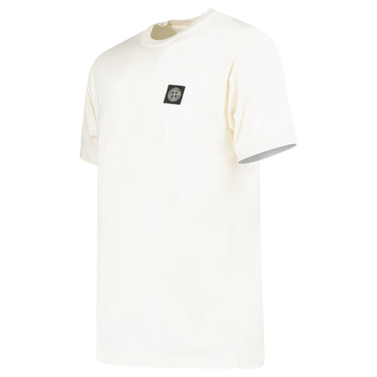 Stone Island Slim-Fit Short-Sleeve T-Shirt With Compass Patch Ivory — S — Back View