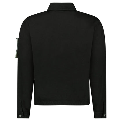 Stone Island Bull Denim-TC Coach Jacket in Black — S — Top View