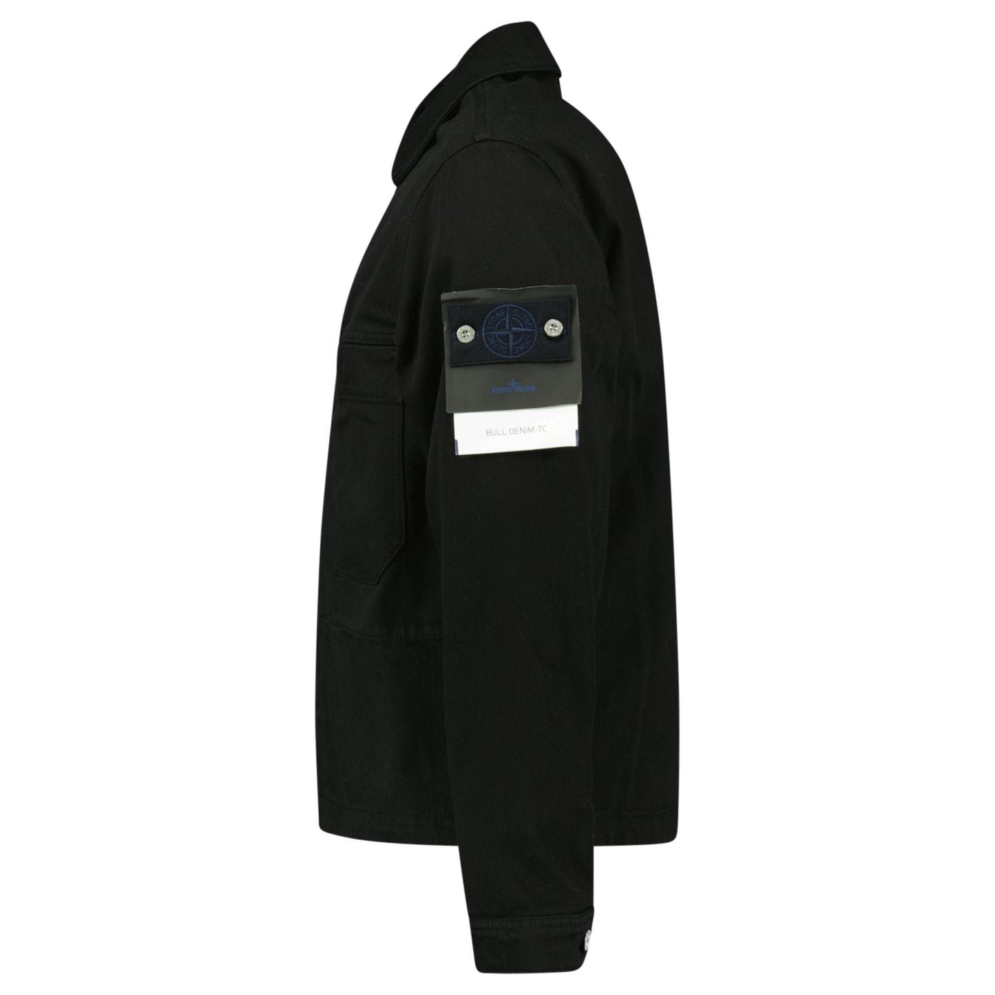 Stone Island Bull Denim-TC Coach Jacket in Black — S — Side View