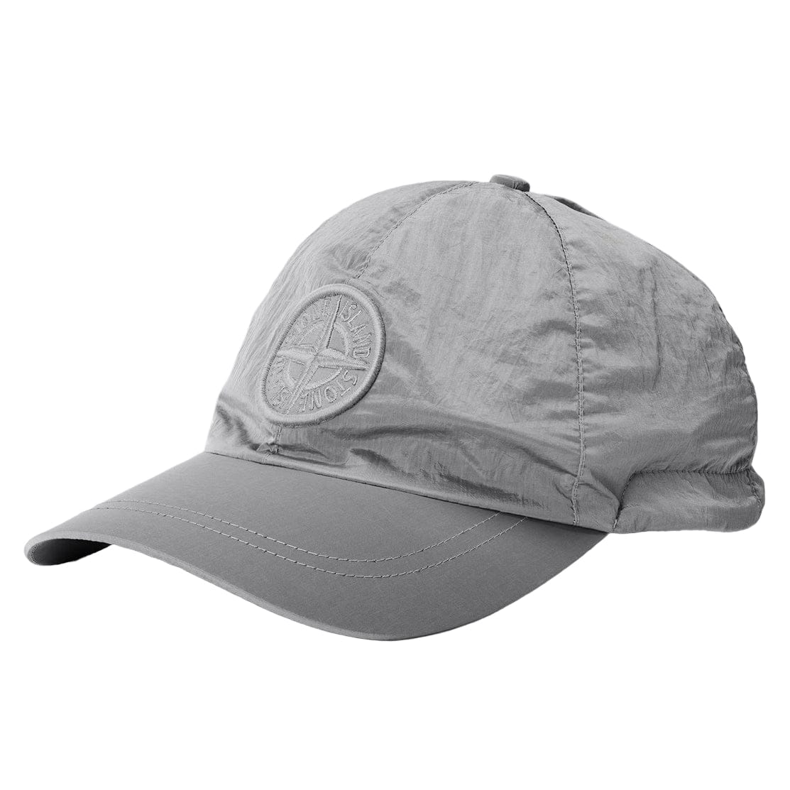 Stone Island Compass Nylon Baseball Cap in Grey — M — Front View