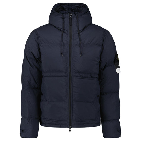 Stone Island Down Matte Ripstop Cordura® Advanced Fabric Parka in Navy — S — Front View