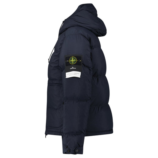 Stone Island Down Matte Ripstop Cordura® Advanced Fabric Parka in Navy — S — Side View