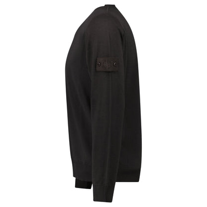 Stone Island Ghost Wool Crew Neck Jumper Dark Brown — S — Side View