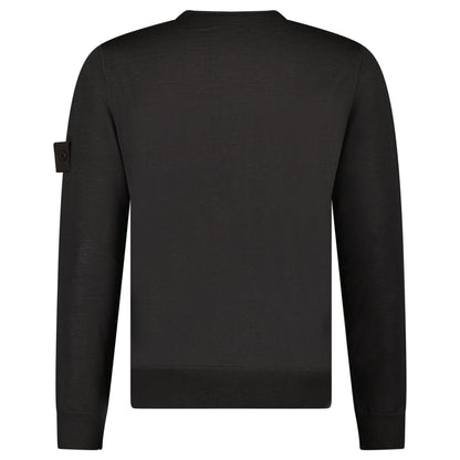 Stone Island Ghost Wool Crew Neck Jumper Dark Brown — S — Back View