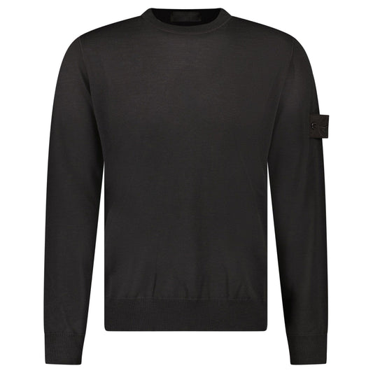 Stone Island Ghost Wool Crew Neck Jumper Dark Brown — S — Front View