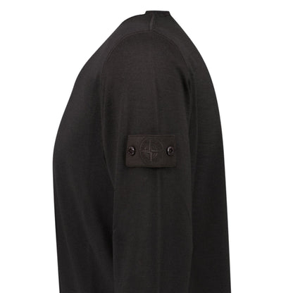Stone Island Ghost Wool Crew Neck Jumper Dark Brown — S — Top View
