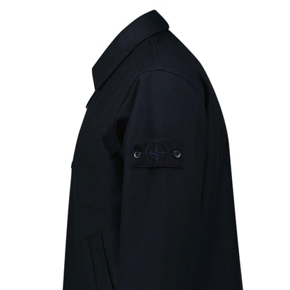 Stone Island Ghost Zip-Up Overshirt in Navy — S — Detail View