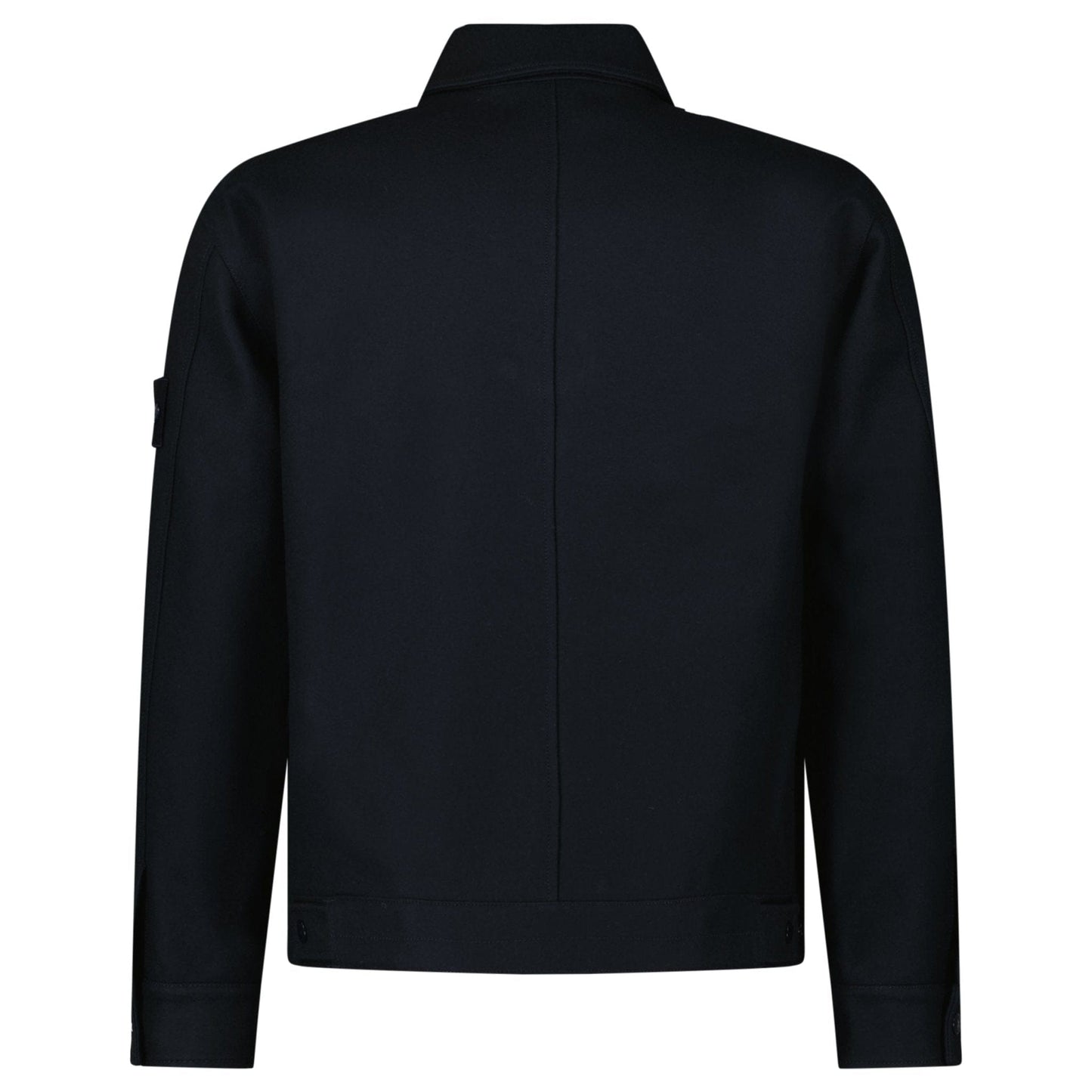 Stone Island Ghost Zip-Up Overshirt in Navy — S — Back View