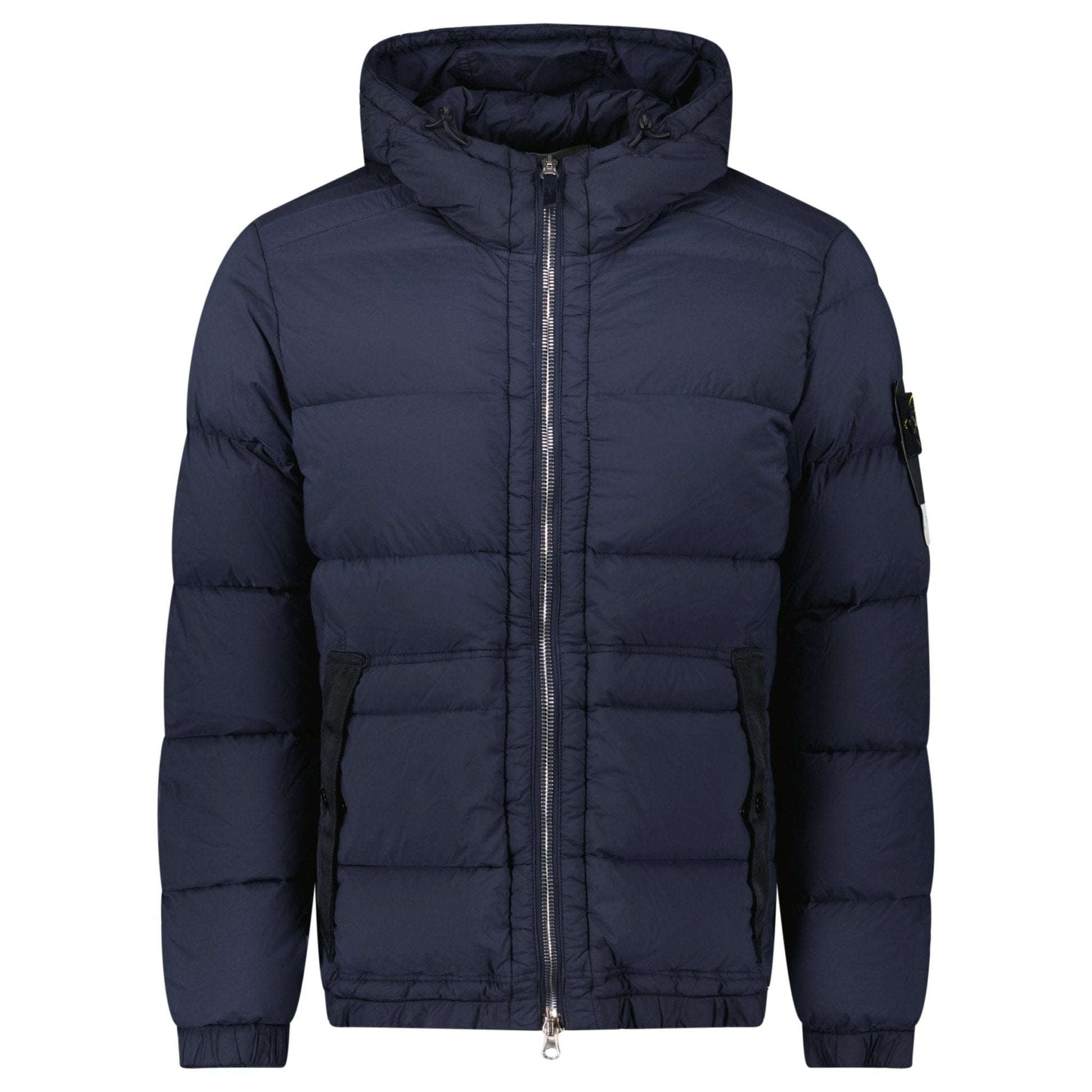 Stone Island Hooded Puffer Jacket In Seamless Tunnel Nylon Navy — S — Front View
