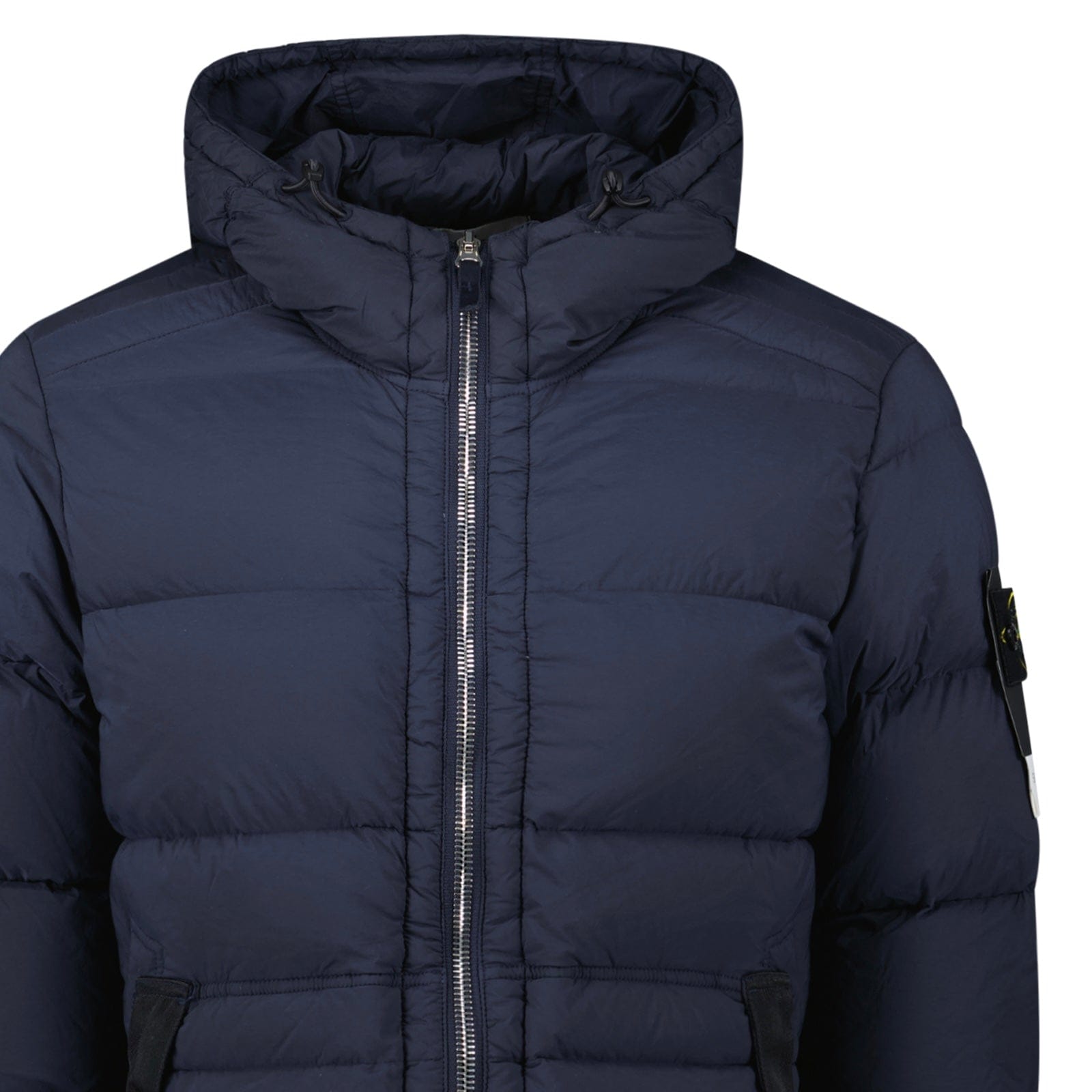 Stone Island Hooded Puffer Jacket In Seamless Tunnel Nylon Navy — S — Detail View