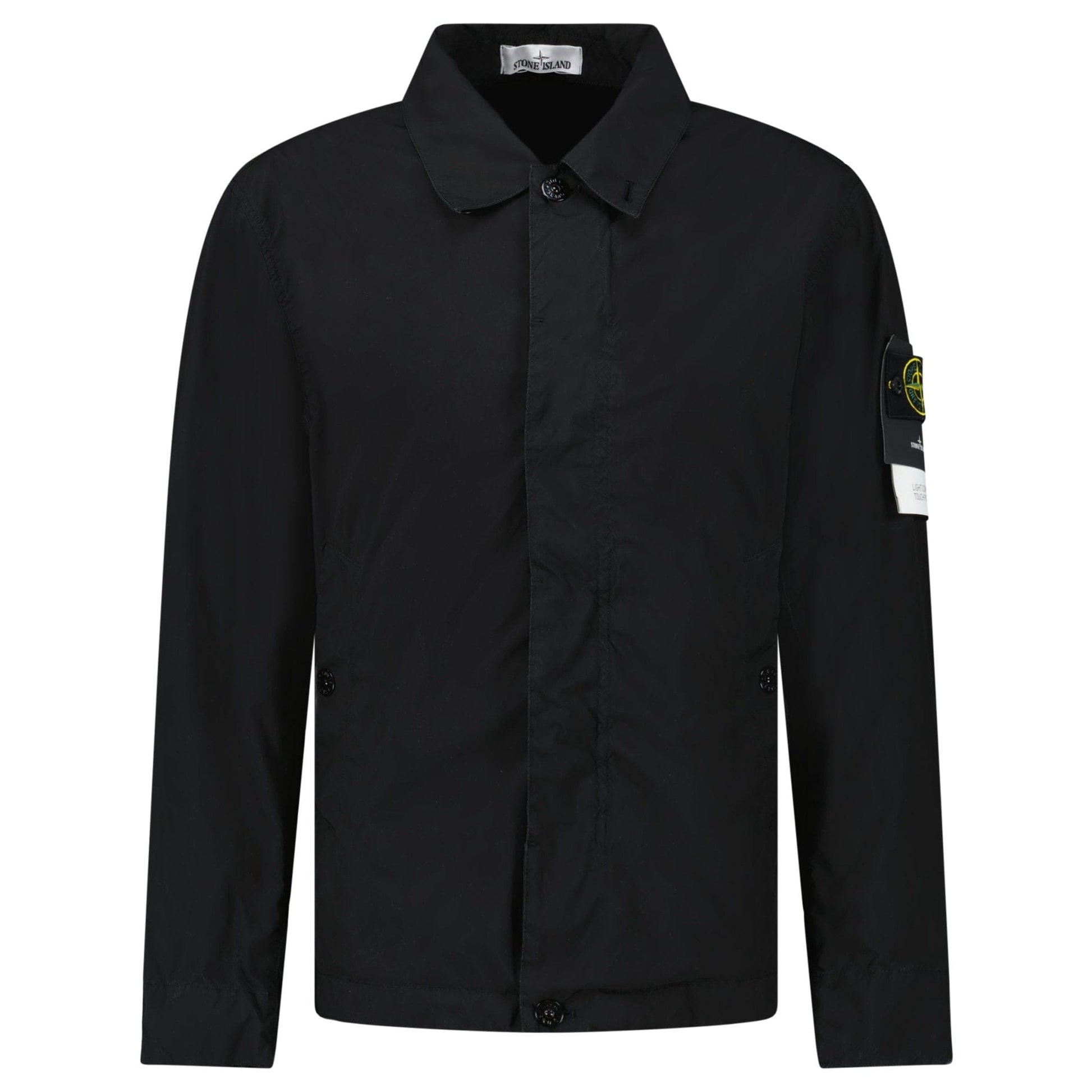 Stone Island Light Compact Jacket in Black — S — Front View