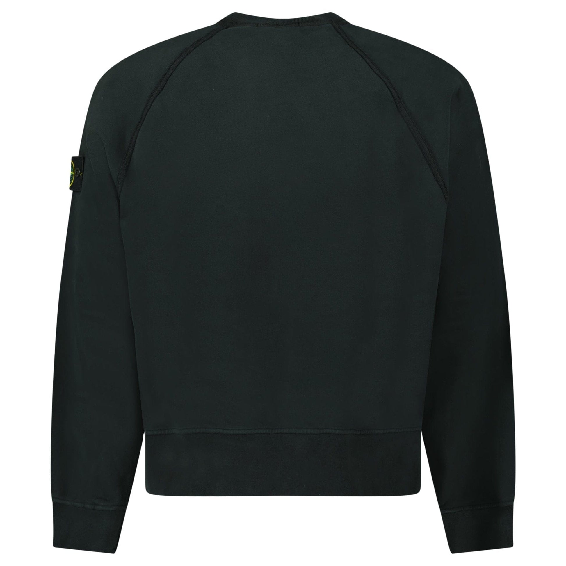 Stone Island Relaxed Fit Crewneck Sweatshirt Black — S — Back View