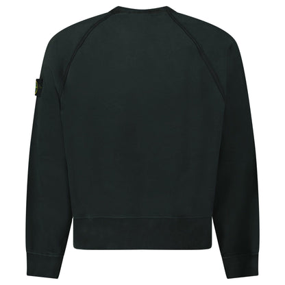 Stone Island Relaxed Fit Crewneck Sweatshirt Black — S — Back View