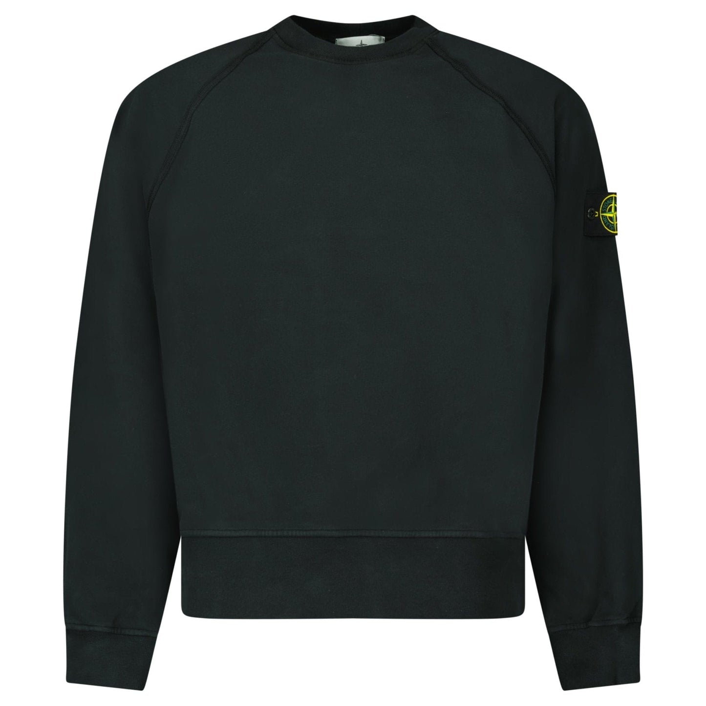 Stone Island Relaxed Fit Crewneck Sweatshirt Black — S — Front View