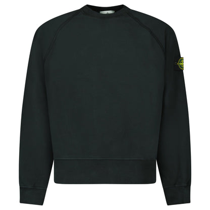 Stone Island Relaxed Fit Crewneck Sweatshirt Black — S — Front View