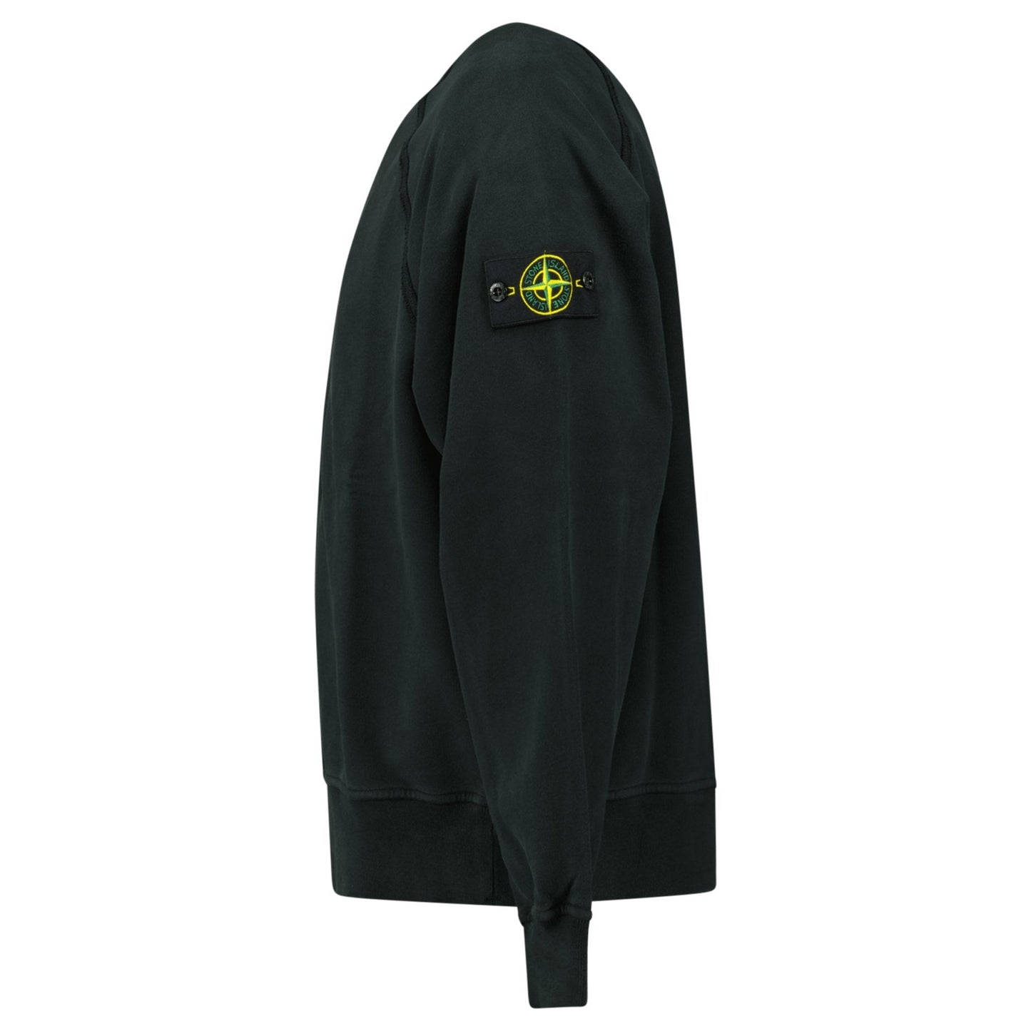 Stone Island Relaxed Fit Crewneck Sweatshirt Black — S — Side View