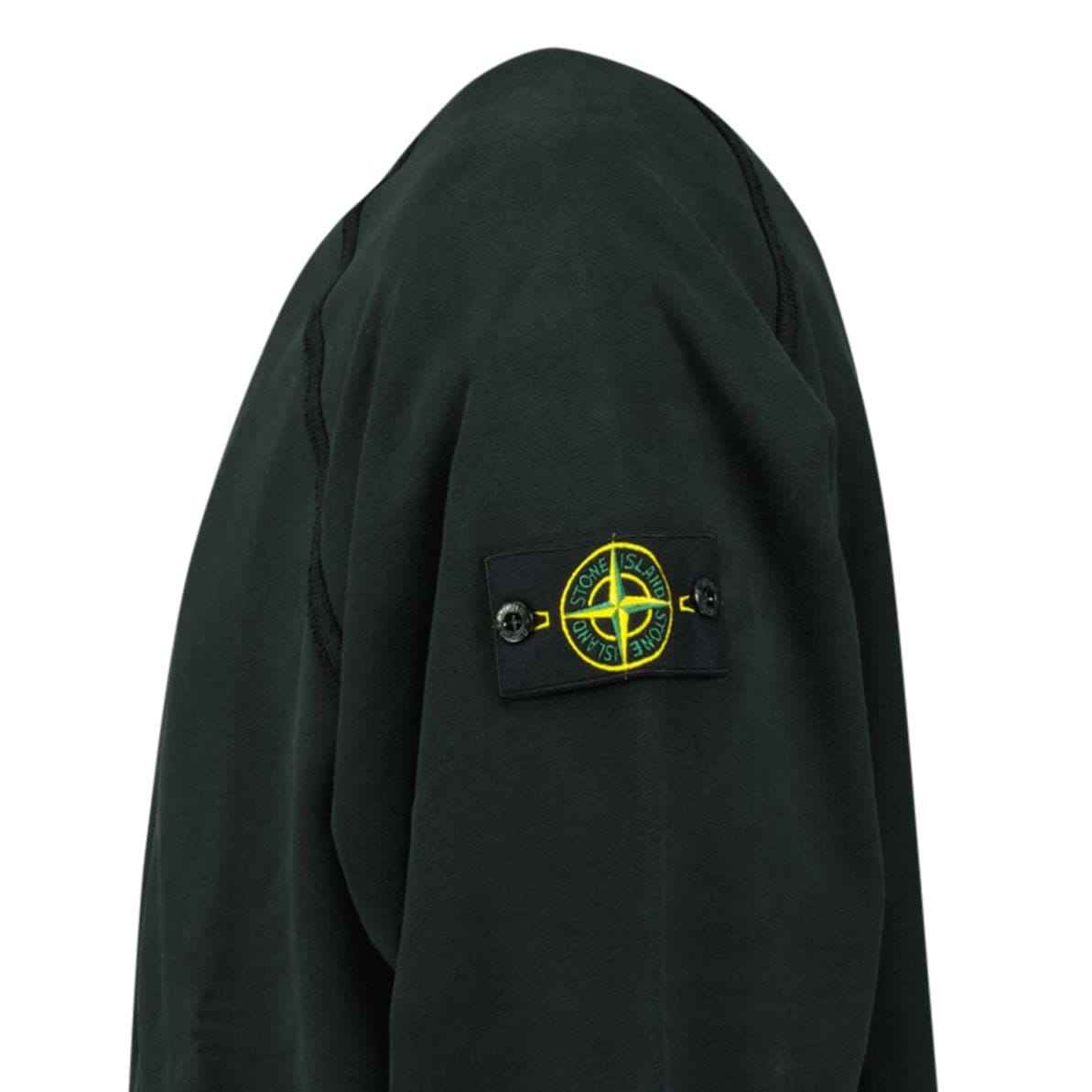 Stone Island Relaxed Fit Crewneck Sweatshirt Black — S — Top View