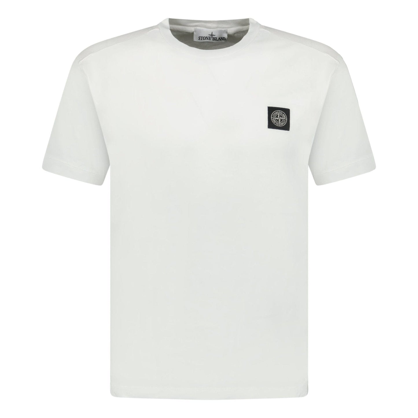 Stone Island Slim-Fit Short-Sleeve T-Shirt With Compass Patch White — S — Front View