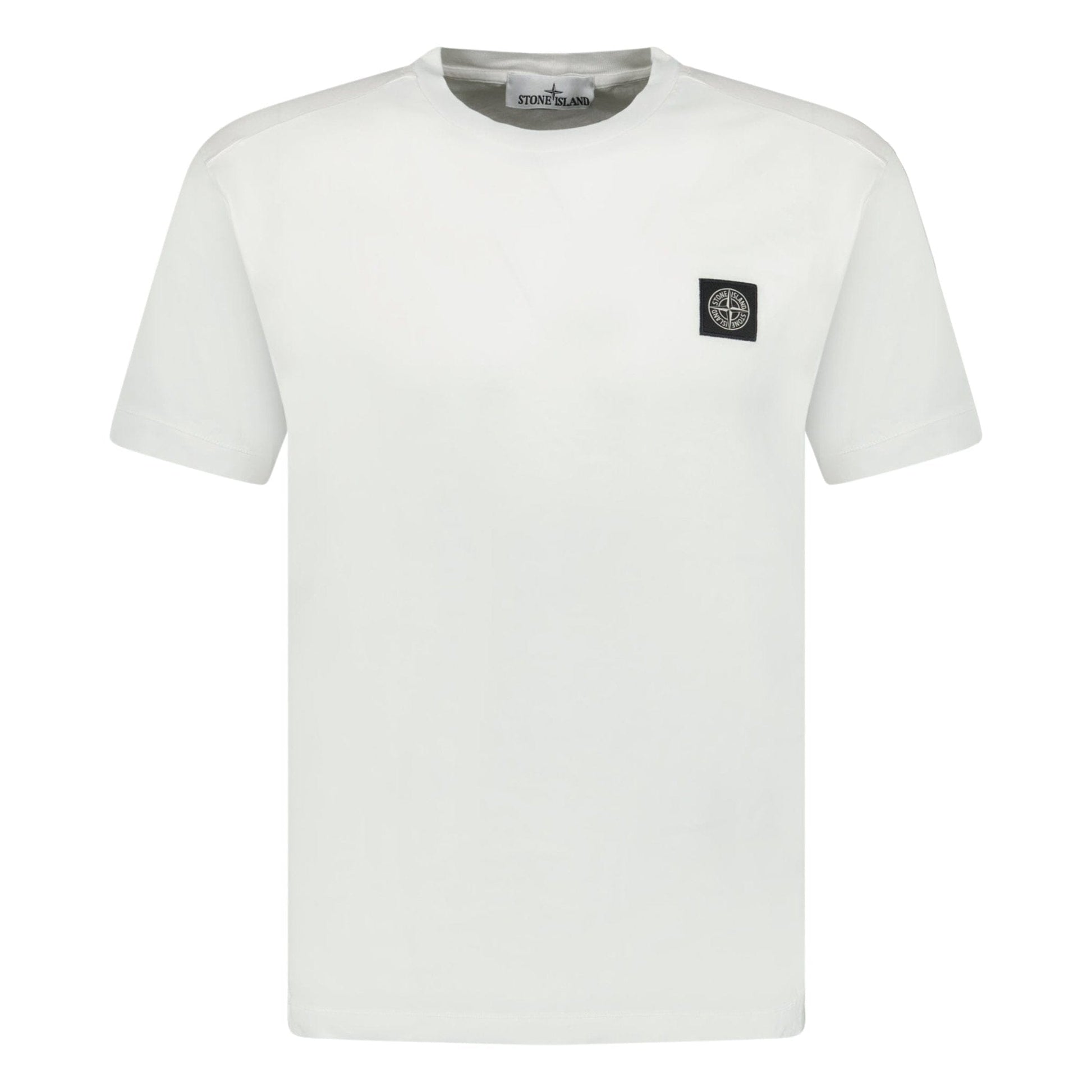 Stone Island Slim-Fit Short-Sleeve T-Shirt With Compass Patch White — S — Front View