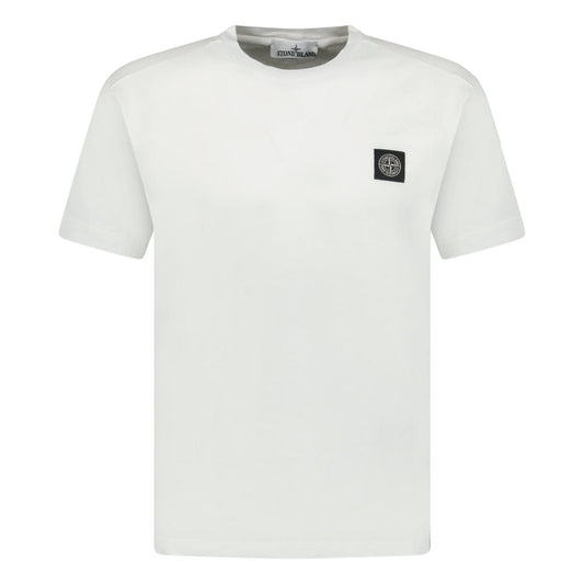 Stone Island Slim-Fit Short-Sleeve T-Shirt With Compass Patch White — S — Front View