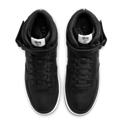 Nike Air Force 1 Mid Stussy 'Black White' — UK 3 | EU 35.5 | US 3.5 — Back View