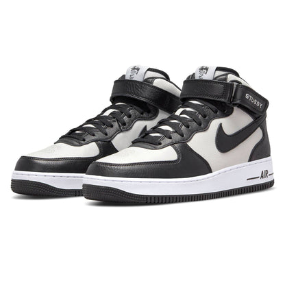 Stussy x Nike Air Force 1 Mid 'Black White' — UK 3 | EU 35.5 | US 3.5 — Side View