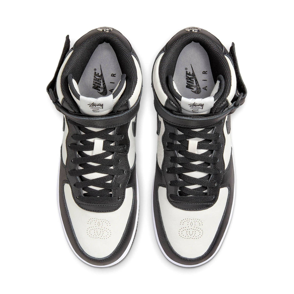 Stussy x Nike Air Force 1 Mid 'Black White' — UK 3 | EU 35.5 | US 3.5 — Back View