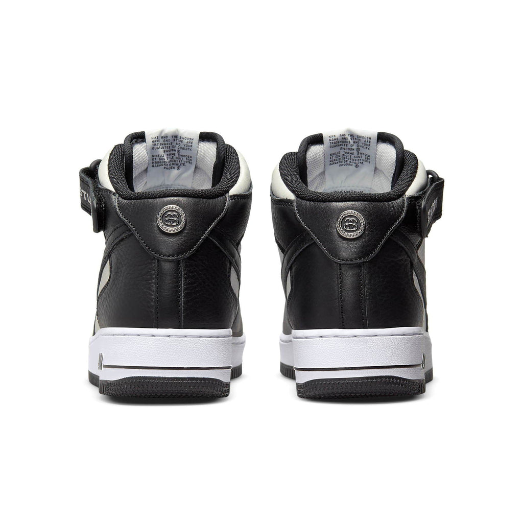 Stussy x Nike Air Force 1 Mid 'Black White' — UK 3 | EU 35.5 | US 3.5 — Top View