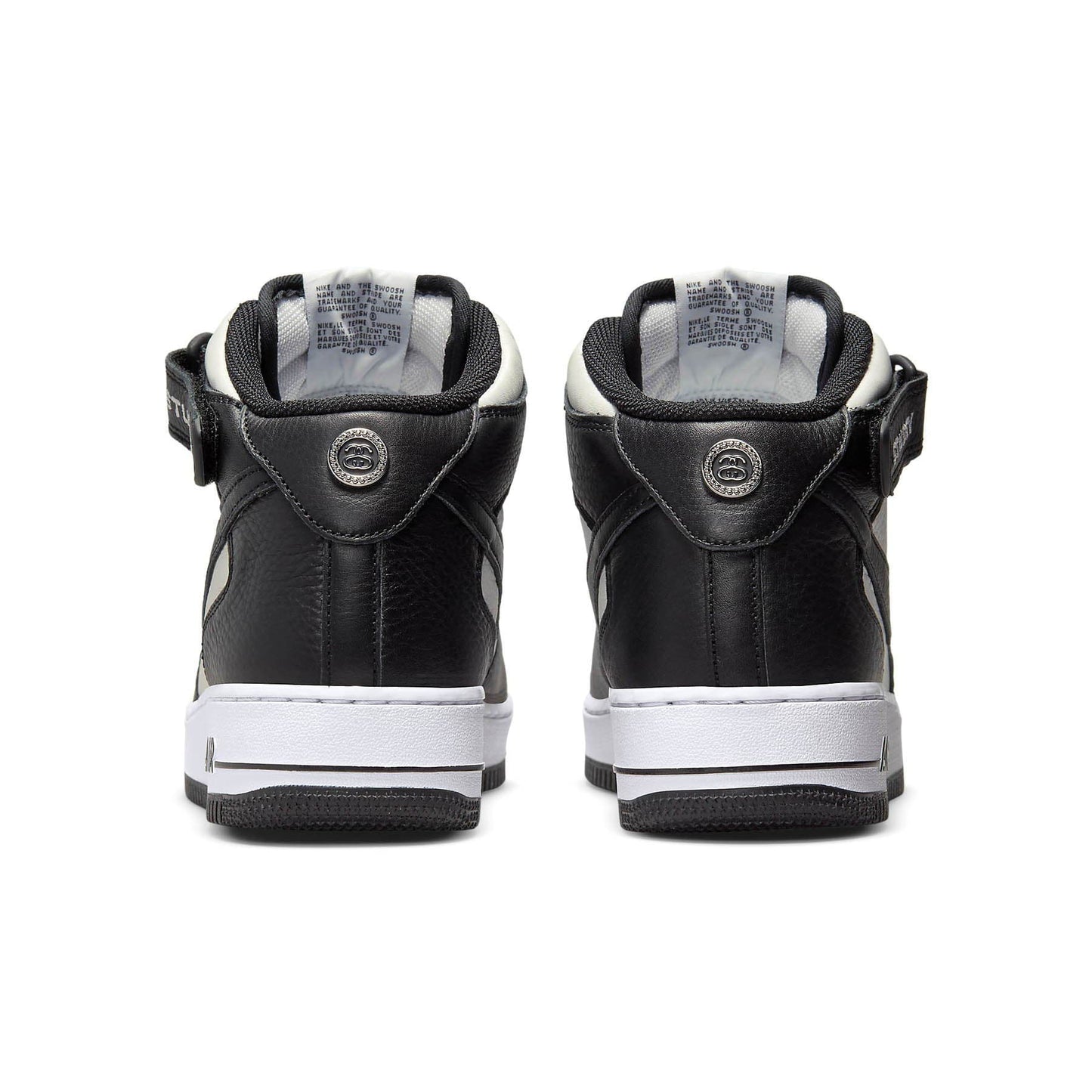 Stussy x Nike Air Force 1 Mid 'Black White' — UK 3 | EU 35.5 | US 3.5 — Top View