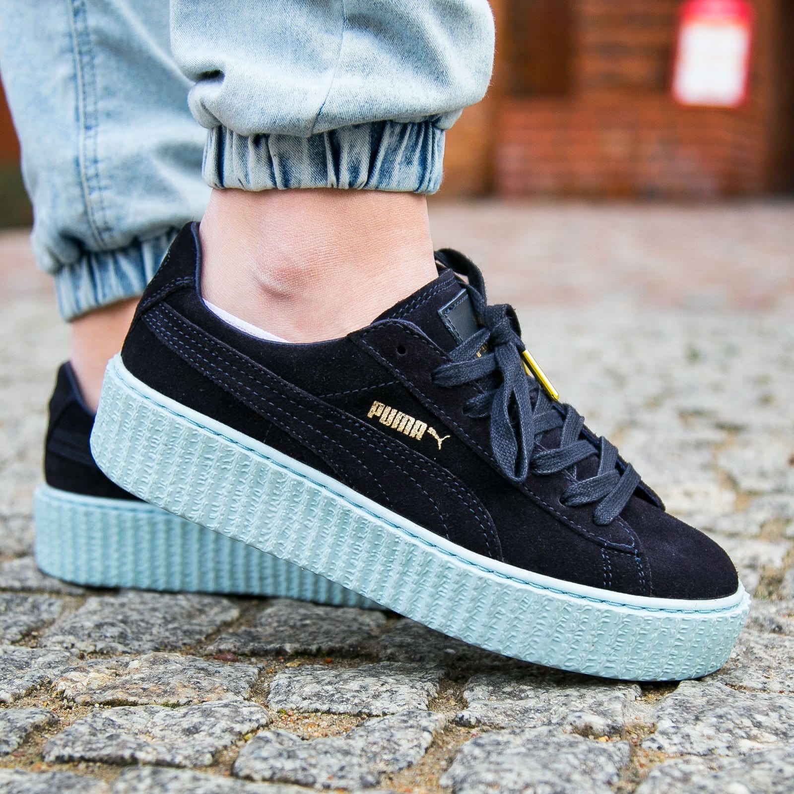 PUMA X RIHANNA SUEDE CREEPER 'PEACOAT-COOL BLUE' — UK 3 | EU 35.5 | US 5.5 — Top View