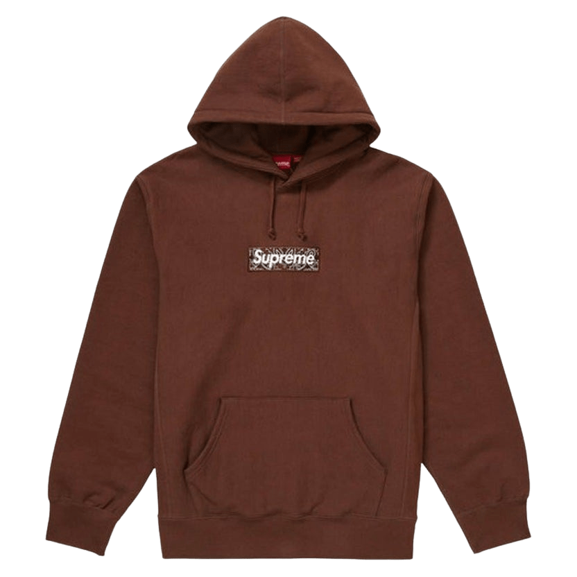 Supreme Bandana Box Logo Hooded Sweatshirt Dark Brown — XXS — Front View