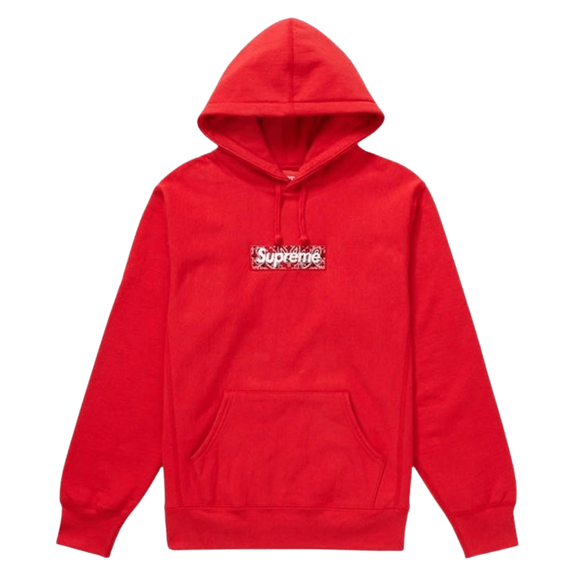 Supreme Bandana Box Logo Hooded Sweatshirt Red — XXS — Front View