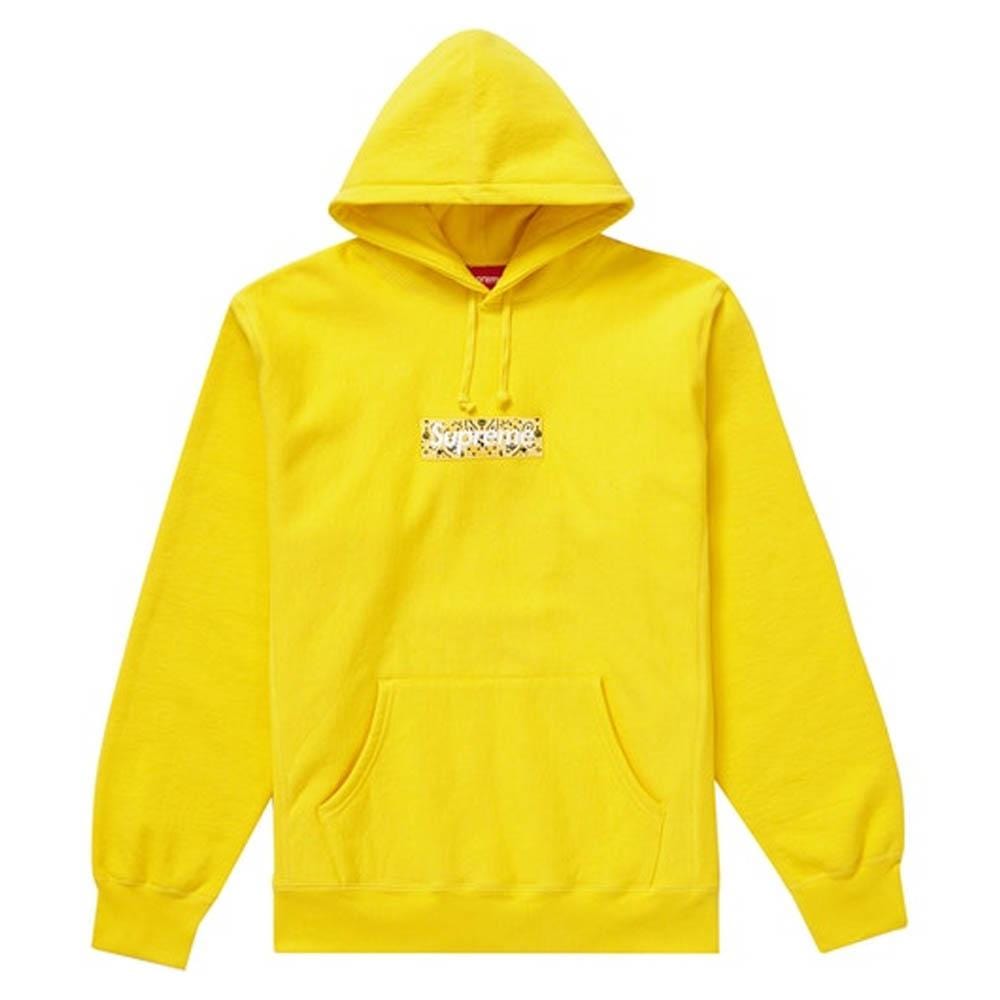 Supreme Bandana Box Logo Hooded Sweatshirt Yellow — XXS — Front View