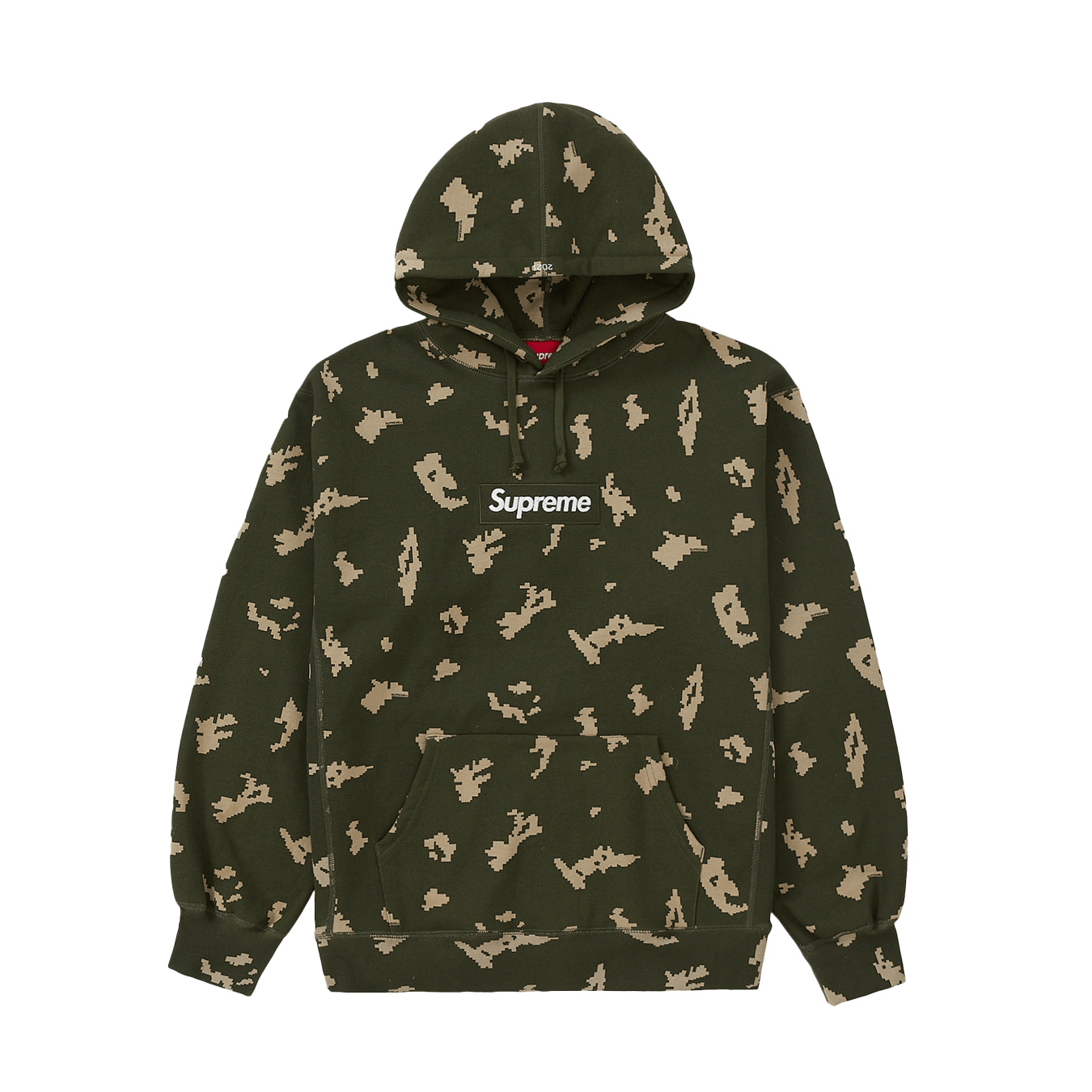 Supreme Box Logo Hooded Sweatshirt 'Olive Russian Camo' — XXS — Front View