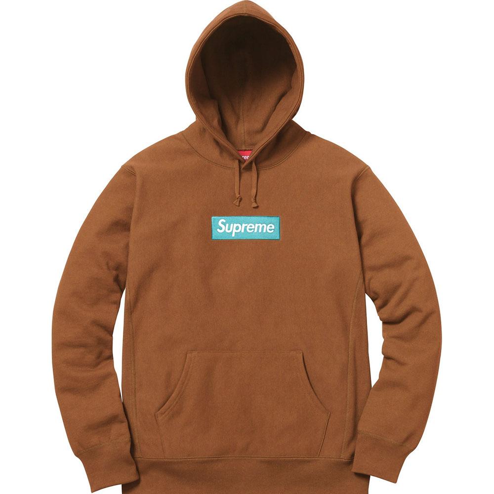 Supreme Box Logo Hooded Sweatshirt (FW17) Rust — XXS — Front View